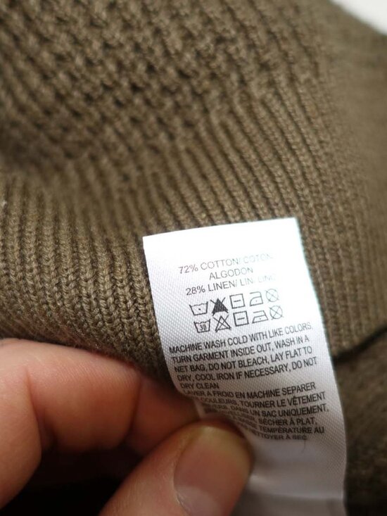 Lucky Brand Men's Waffle Crewneck Sweater Size XXL NWT Green Cotton Linen 2XL - Picture 6 of 9